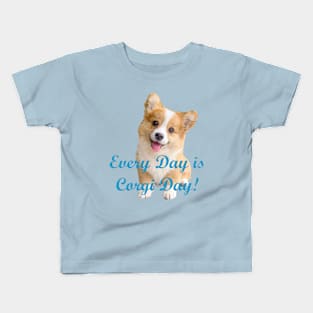 Every Day is Corgi Day Puppy Design Kids T-Shirt